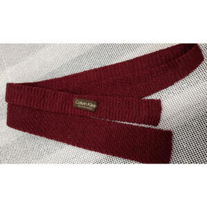 Calvin Klein 80s VINTAGE Square Tie All Fine Wool BURGUNDY 2" WIDE SLIM DESIGN